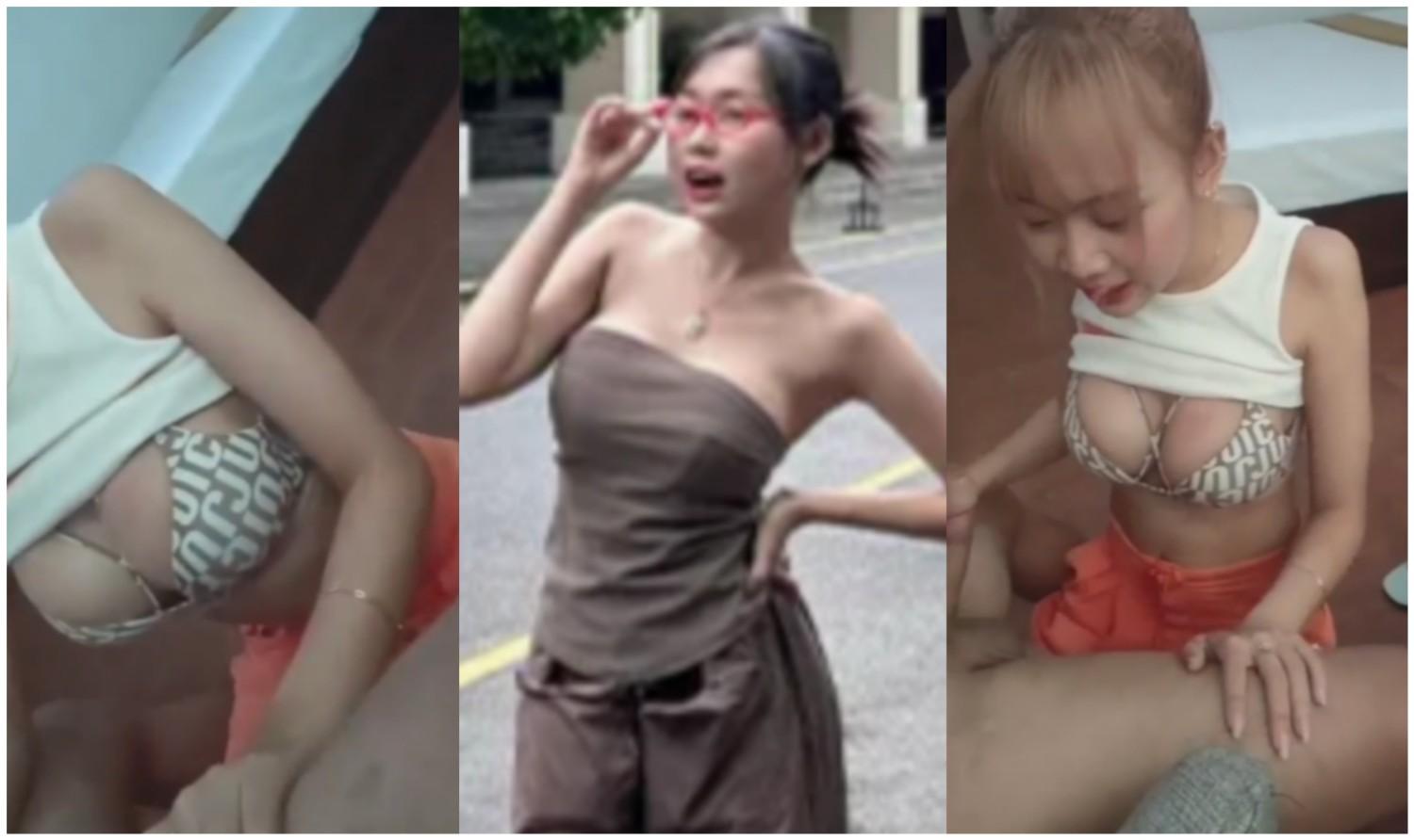 နို့လုံးလုံးလေးကို ညှစ်ညှစ်ပြီး  အသေလိုးတဲ့ စားဘဲကြီး